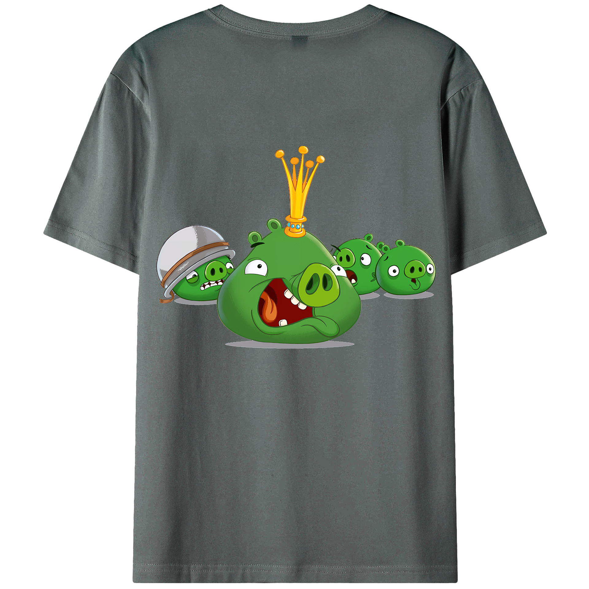 （画像用） Angry Birds アングリーバード 綿100％ メンズ半袖Tシャツ（バックプリント） 通気性
